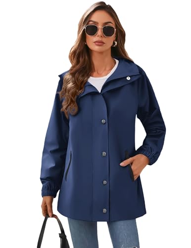 Zeagoo Women's Waterproof Rain Jacket - Lightweight Windbreaker Raincoat with Pockets for Outdoor Adventures  
Zeagoo Wo
