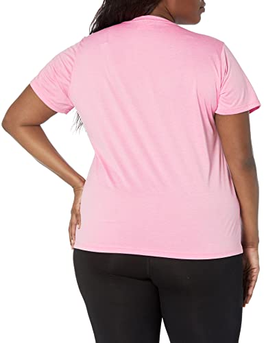 Columbia Women's Hike Short Sleeve Crew: Comfortable and Durable Hiking Tops for Outdoor Adventures in Wild Rose, 3X Plu